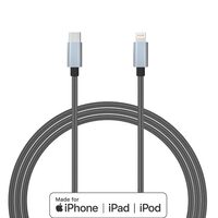 Cablu MFI Lightning la Type-C Lemontti Quick Charge 1.5m, Gri