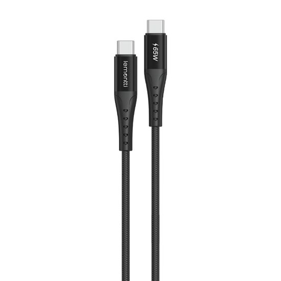 Lemontti Cablu Bending Aluminum Fast Charge Type-C la Type-C, PD 65W, 1.2m, Negru