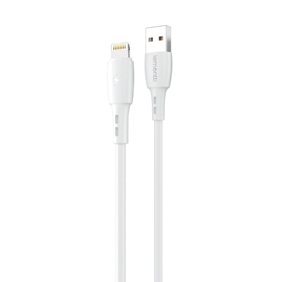 Lemontti Cablu Wind USB-A la tip Lightning, 0.5m, Alb