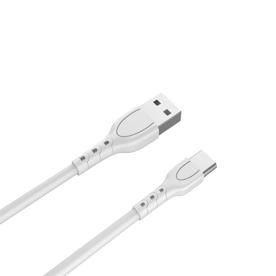 Lemontti Cablu USB A la Type-C, 3A, 1.2m, Alb 