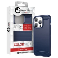 Lemontti Husa Carbon Case Flexible iPhone 14 Pro Albastru