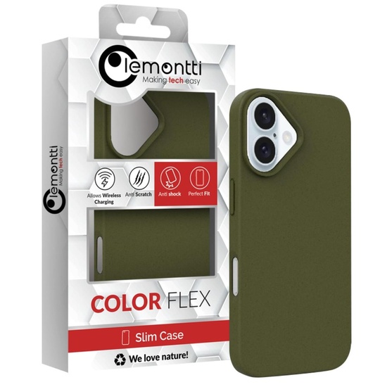 Lemontti Husa Biodegradabila Multiple Color Wheat MagSafe iPhone 16 Kaki