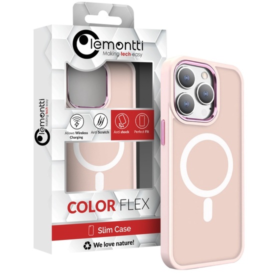 Lemontti Husa Color Matte MagSafe iPhone 15 Pro Max Roz