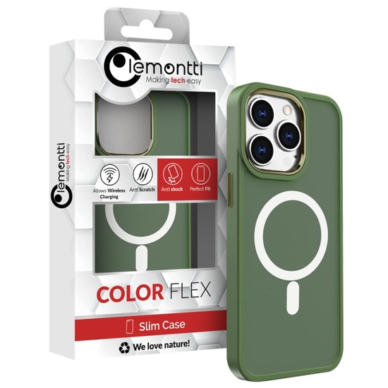 Lemontti Husa Color Matte MagSafe iPhone 15 Pro Max Verde