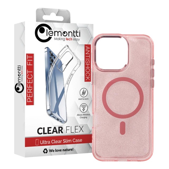 Lemontti Husa Glitter MagSafe iPhone 16 Pro Max Roz