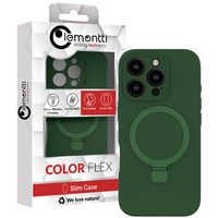 Lemontti Husa Liquid Silicon MagSafe iPhone 16 Pro, cu suport, Verde