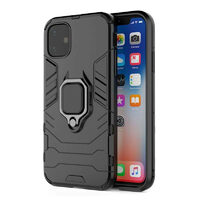 Husa iPhone 12 Pro Max Lemontti Ring Armor Kickstand Negru