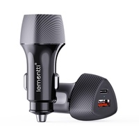 Lemontti Incarcator Auto Super Fast Charge 48W 2 porturi PD Type-C 30W + USB-A QC 3.0 Negru