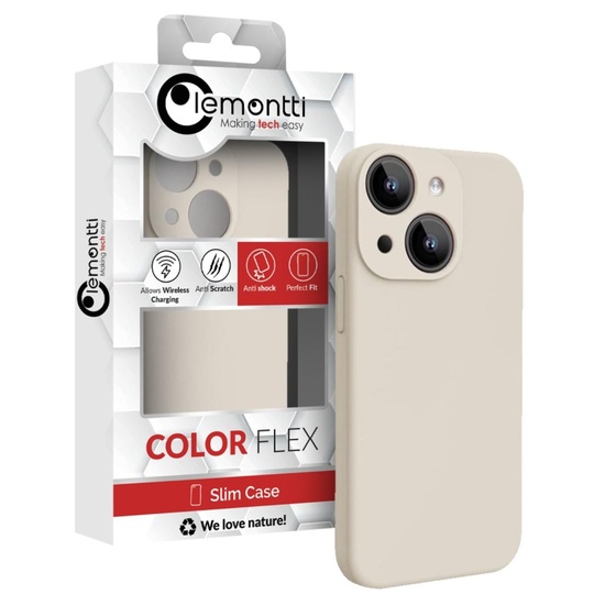 Lemontti Husa Liquid Silicon MagCharge iPhone 15 Bej (protectie 360°, material fin, captusit cu microfibra)