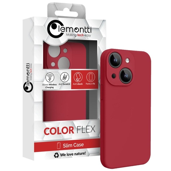 Lemontti Husa Liquid Silicon MagCharge iPhone 15 Visiniu (protectie 360°, material fin, captusit cu microfibra)