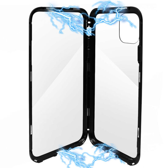 Carcasa iPhone 11 Pro Meleovo Magnetica Dual Glass Black