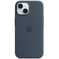 Apple Husa Originala Silicon iPhone 15 Plus, MagSafe, Storm Blue