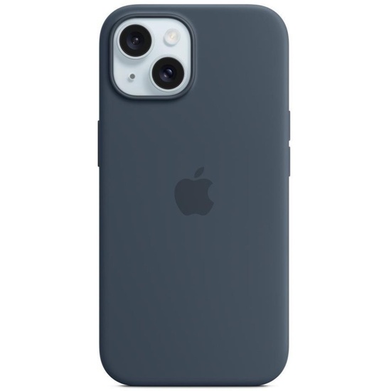 Apple Husa Originala Silicon iPhone 15 Plus, MagSafe, Storm Blue