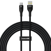 Baseus Cablu Flash 2 USB-A la Type-C Fast Charging, 100W PD QC, 5A, 2 m, Negru