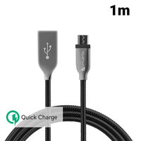 4smarts Cablu Ferrumcord MicroUSB Black (acoperit cu otel inoxidabil, 1m)