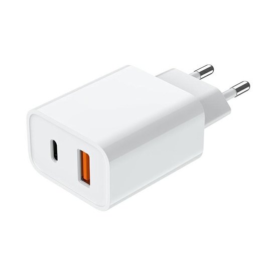 Prestico Incarcator Retea F11 Dual Port USB-A si USB-C, PD+QC 3.0, 20W, Fast Charge Alb