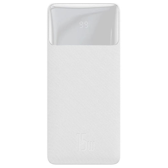 Baseus Acumulator extern Bipow Digital Display 20000mAh, 15W, cablu Micro USB , Overseas Edition, Alb