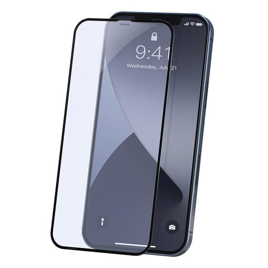 Folie iPhone 12 Pro Max Baseus Curbata Full Screen Anti-Bluelight Black