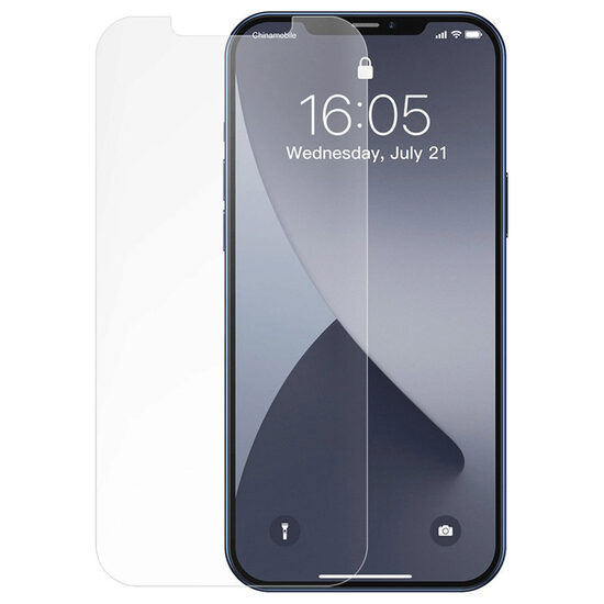 Folie iPhone 12 Pro Max Baseus Sticla Temperata White, 2 buc