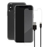Pachet Husa Clear + Cablu Lightning + Folie Sticla Skech pentru iPhone XS Max