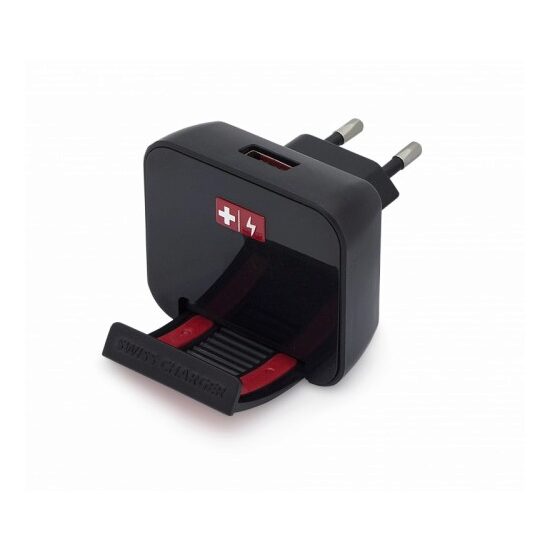 Incarcator Retea Swiss Charger USB Negru 1A