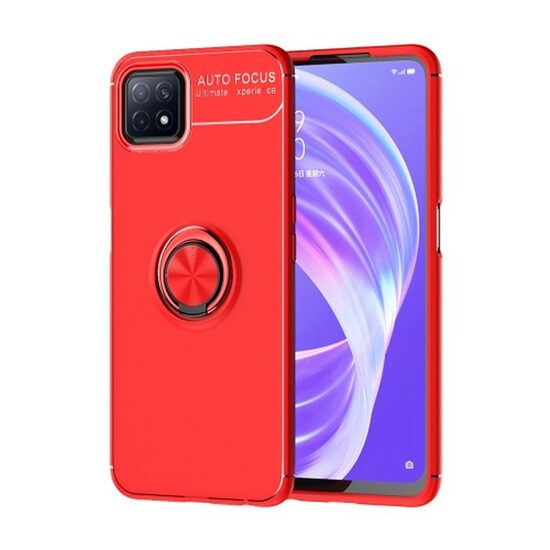 Husa Oppo A72 5G Lemontti Metal Ring Holder Red