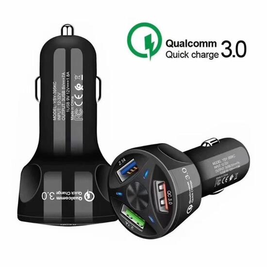 OEM Incarcator Auto XBW Black 2xUSB, 1xType-C (3.1A , QC3.0)