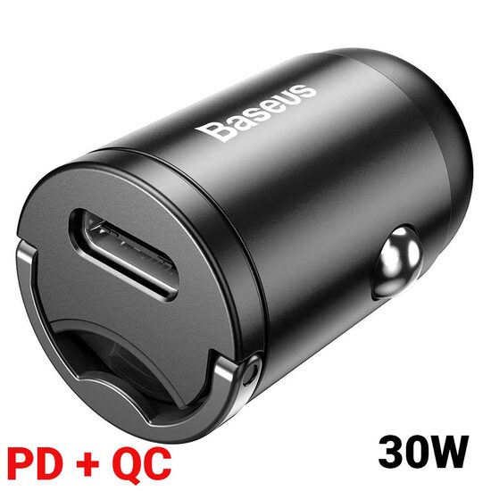 Incarcator Auto Port PD Type-C Baseus Tiny Star Mini Quick Charge, 30W, Gray