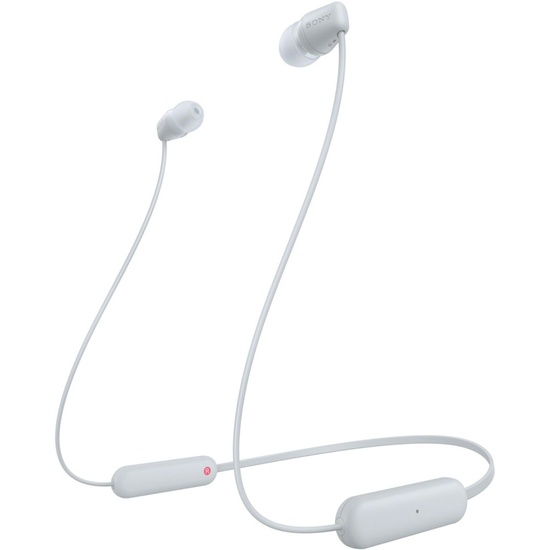 Sony Casti In-Ear WI-C100W Bluetooth Wireless Fast pair, microfon, Alb