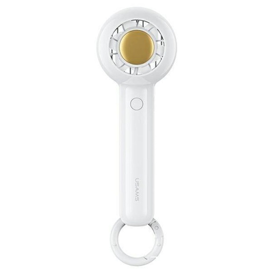 Usams Mini Ventilator Portabil Candy 1200mAh, 2 viteze, Cablu USB inclus, Alb