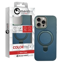 Lemontti Husa Piele MagSafe cu inel stand iPhone 15 Pro Verde