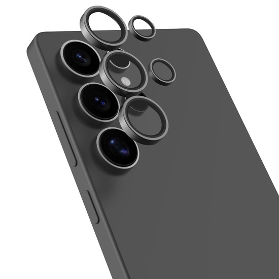 Devia Folie Sticla Camera Peak Series Samsung Galaxy S25 Ultra, pachet de 5 buc, Negru