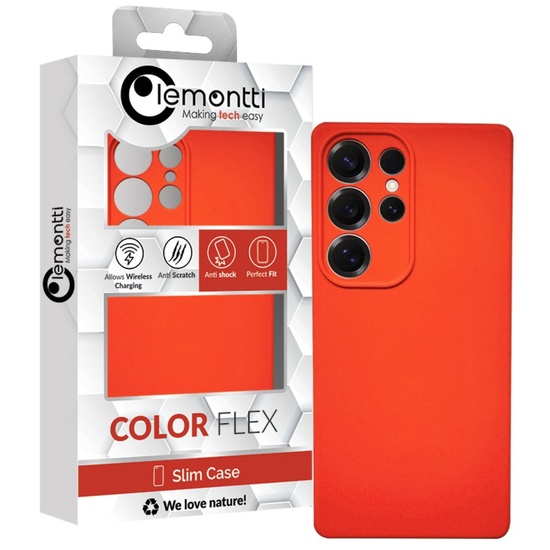 Lemontti Husa Silicon Soft Slim Samsung Galaxy S25 Ultra Portocaliu