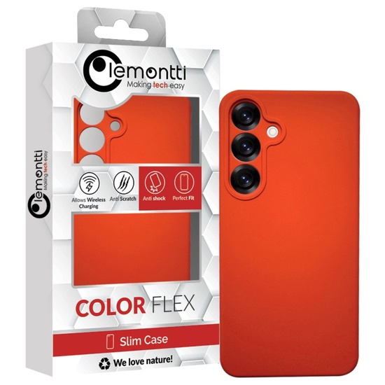 Lemontti Husa Silicon Soft Slim Samsung Galaxy S25 Plus Portocaliu