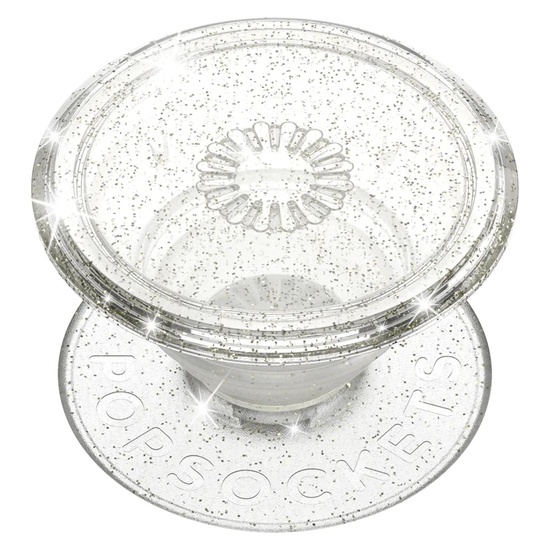 Popsockets Suport Adhesive PopGrip Clear Glitter Silver