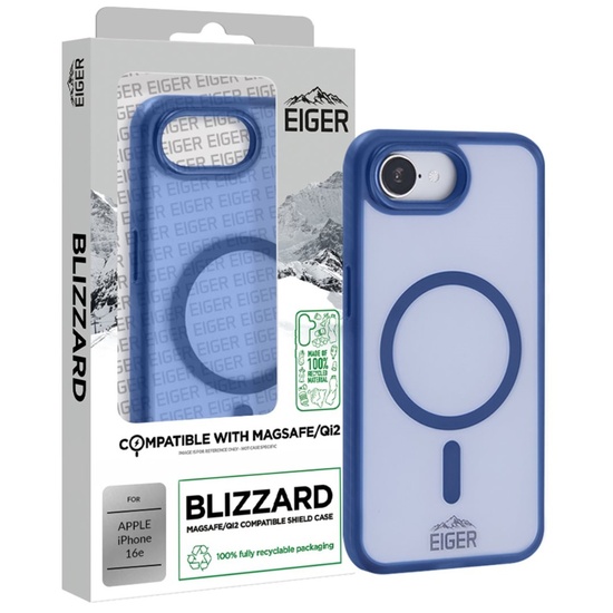 Eiger Husa Blizzard Magsafe GRS iPhone 17e / iPhone 16e Albastru