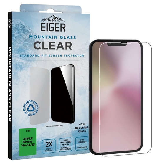 Eiger Folie Sticla Mountain Glass GRS iPhone 17e / iPhone 16e / iPhone 14 / iPhone 13 / iPhone 13 Pro Clear