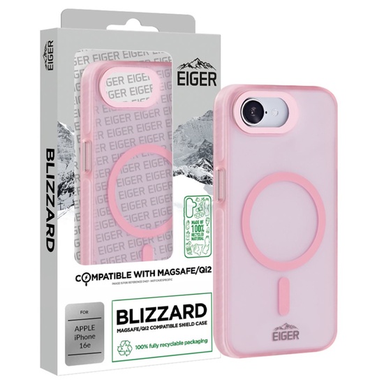 Eiger Husa Blizzard Magsafe GRS iPhone 17e / iPhone 16e Roz
