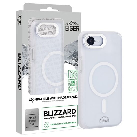 Eiger Husa Blizzard Magsafe GRS iPhone 17e / iPhone 16e Alb