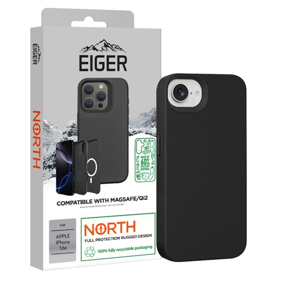 Eiger Husa North Magsafe GRS iPhone 17e / iPhone 16e Negru