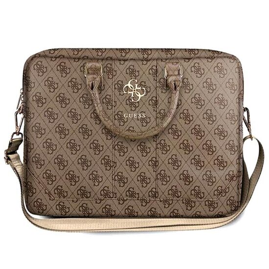 Geanta laptop Guess PU 4G Metal Logo, 15-16 inch, Maro