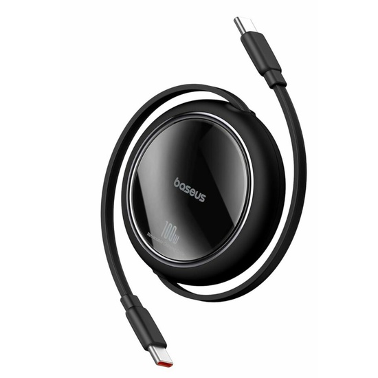 Baseus Cablu Type-C la Type-C 100W Free2Draw Mini, 1m, Retractable, Black