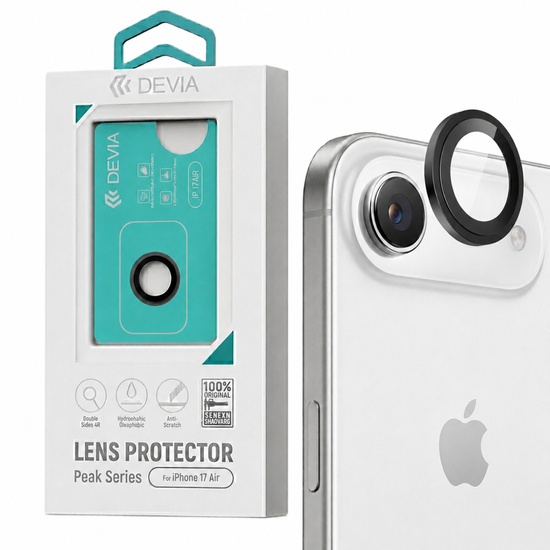 Devia Folie Sticla Camera Peak Series iPhone Air Black