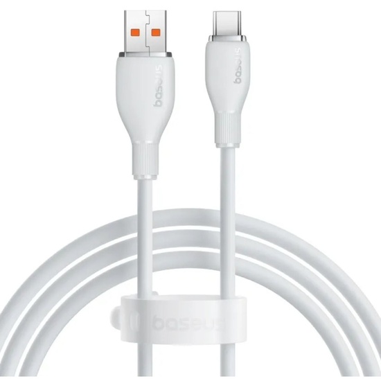 Baseus Cablu USB la Type-C Pudding Series Fast Charging, 100W, 2m, Alb