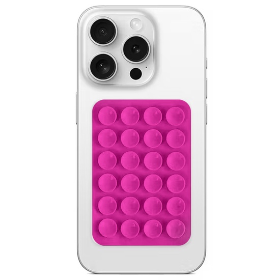 Lemontti Suport Silicon cu ventuze pentru telefon Magenta