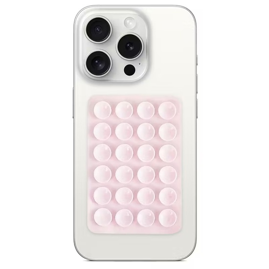 Lemontti Suport Silicon cu ventuze pentru telefon Roz