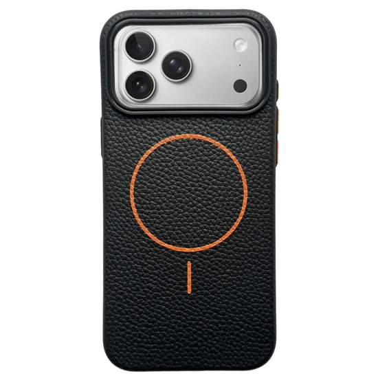 Husa Wave Magsafe iPhone 17 Pro Max Negru / Portocaliu