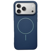 Husa Silicon Velvet Magsafe iPhone 17 Pro Bleumarin