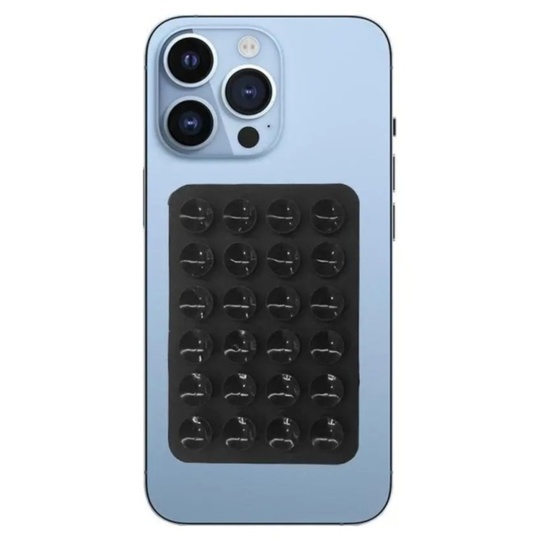 Lemontti Suport Silicon cu ventuze pentru telefon Negru