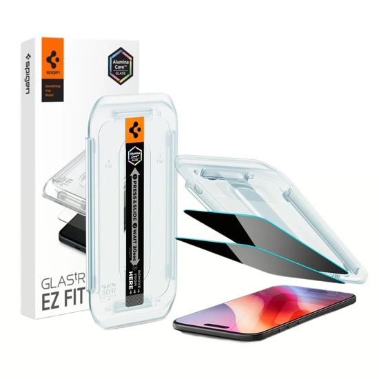 Spigen Pachet 2 buc Folie Sticla Privacy iPhone Air cu aplicator inclus Glass tR EZ Fit  Black